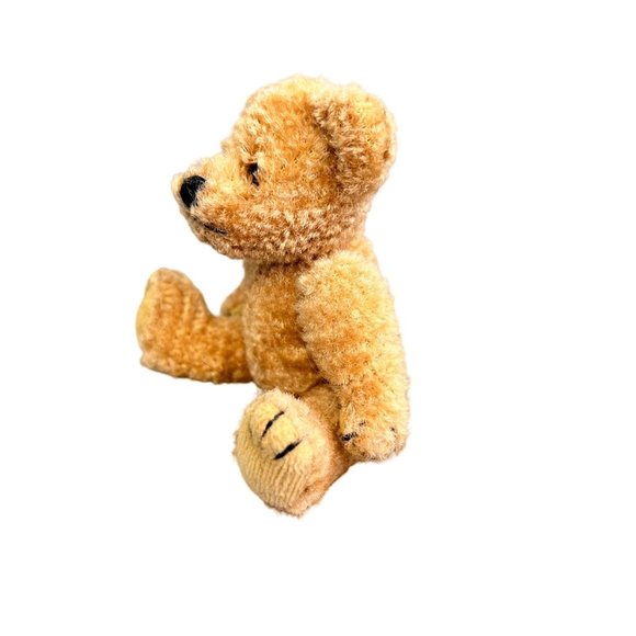 Jointed Mini Teddy Bear Tan Plush Stuffed Animal Moving Head Missing Tags - Picture 2 of 8